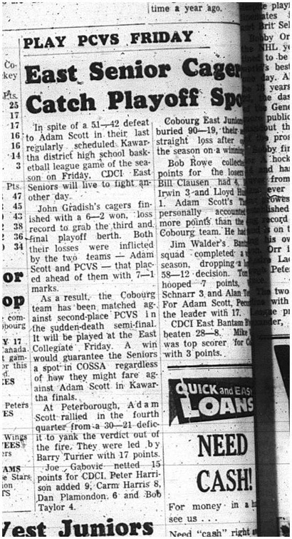 1966-02-15 School -Basketball -Boys -CDCI East Seniors Vs. PCVS