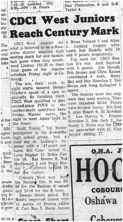 1966-02-15 School -Basketball -Boys -CDCI West Juniors - Lindsay - PCVS