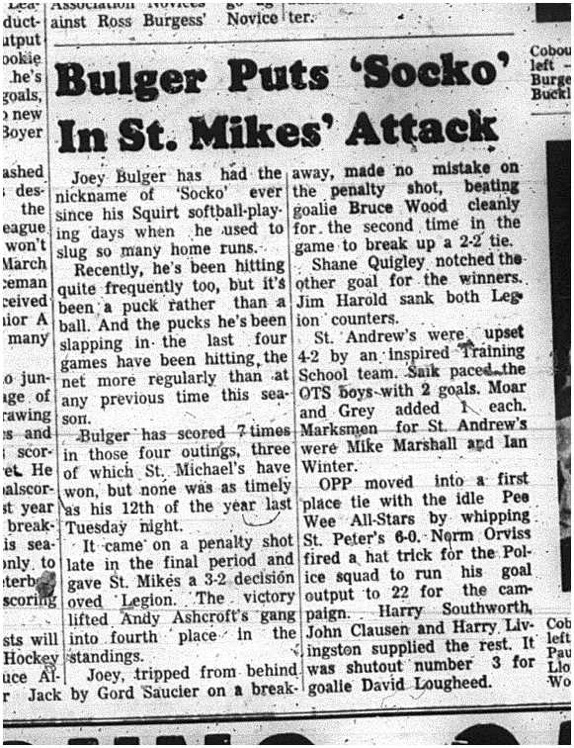 1966-02-15 Softball -Boys -Cobourg Legion Minor Softball League - St. Mikes - Squirts