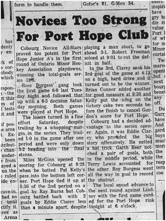 1966-02-22 Hockey -Boys -CCHL - Cobourg Novice All-Stars Vs. Port Hope