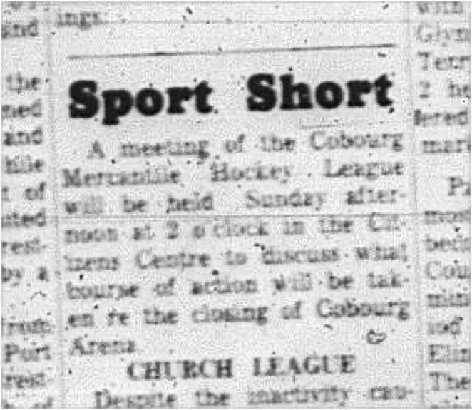 1966-02-22 Hockey -Men -Cobourg Mercantile Hockey League - Meeting