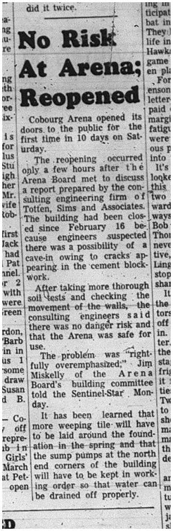 1966-03-02 Facilities -Cobourg Arena -Reopened