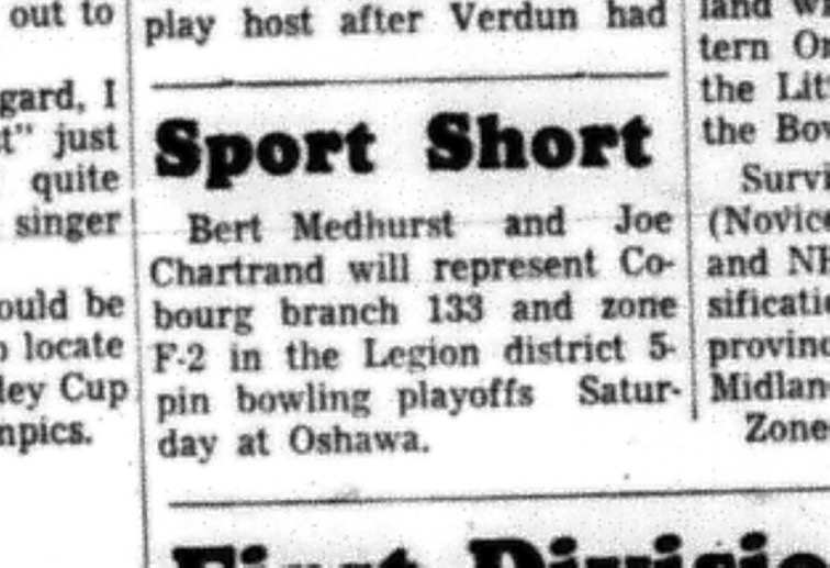 1966-03-09 Bowling -Men -Legion District 5-Pin Bowling Playoffs