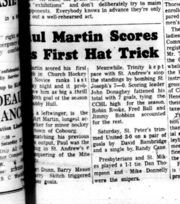 1966-03-09 Hockey -Boys -CCHL -Paul Martin