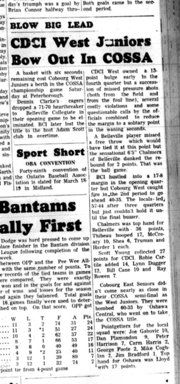 1966-03-09 School -Basketball -Boys -CDCI West Juniors