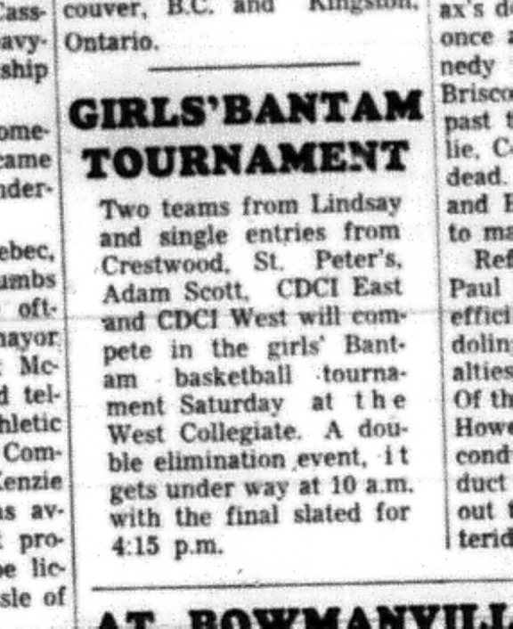 1966-03-09 School -Basketball -Girls -CDCI Vs. Lindsay