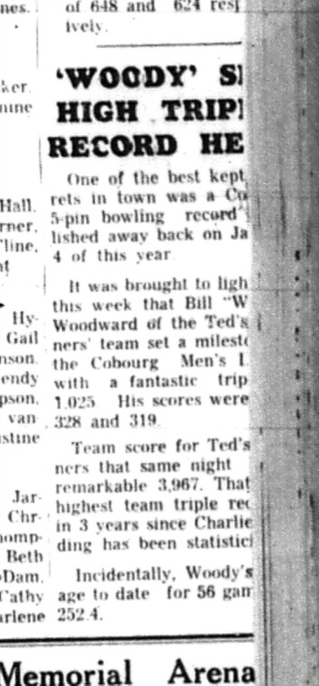 1966-03-16 Bowling -Men -Cobourg 5-Pin Bowling