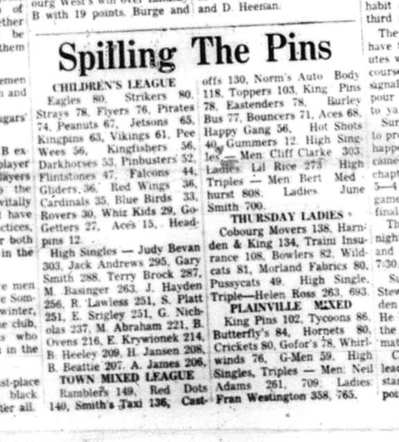 1966-03-16 Bowling -Mixed -Childrens League -Thursday Ladies League