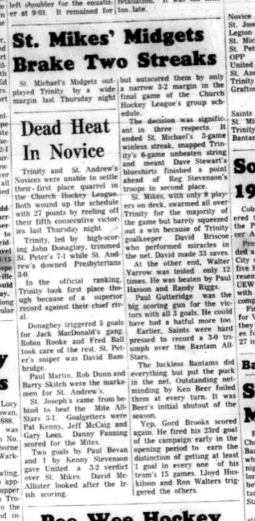 1966-03-16 Hockey -Boys -CCHL -St. Michaels -Midgets