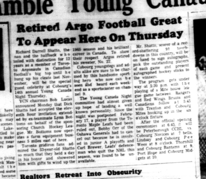 1966-03-16 Hockey -Boys -CCHL -YCN - Richard Darrel Shatto