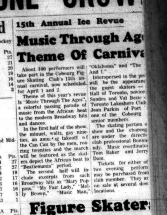 1966-03-16 Skating -Mixed -Cobourg Figure Skating Club -Music -Carnival