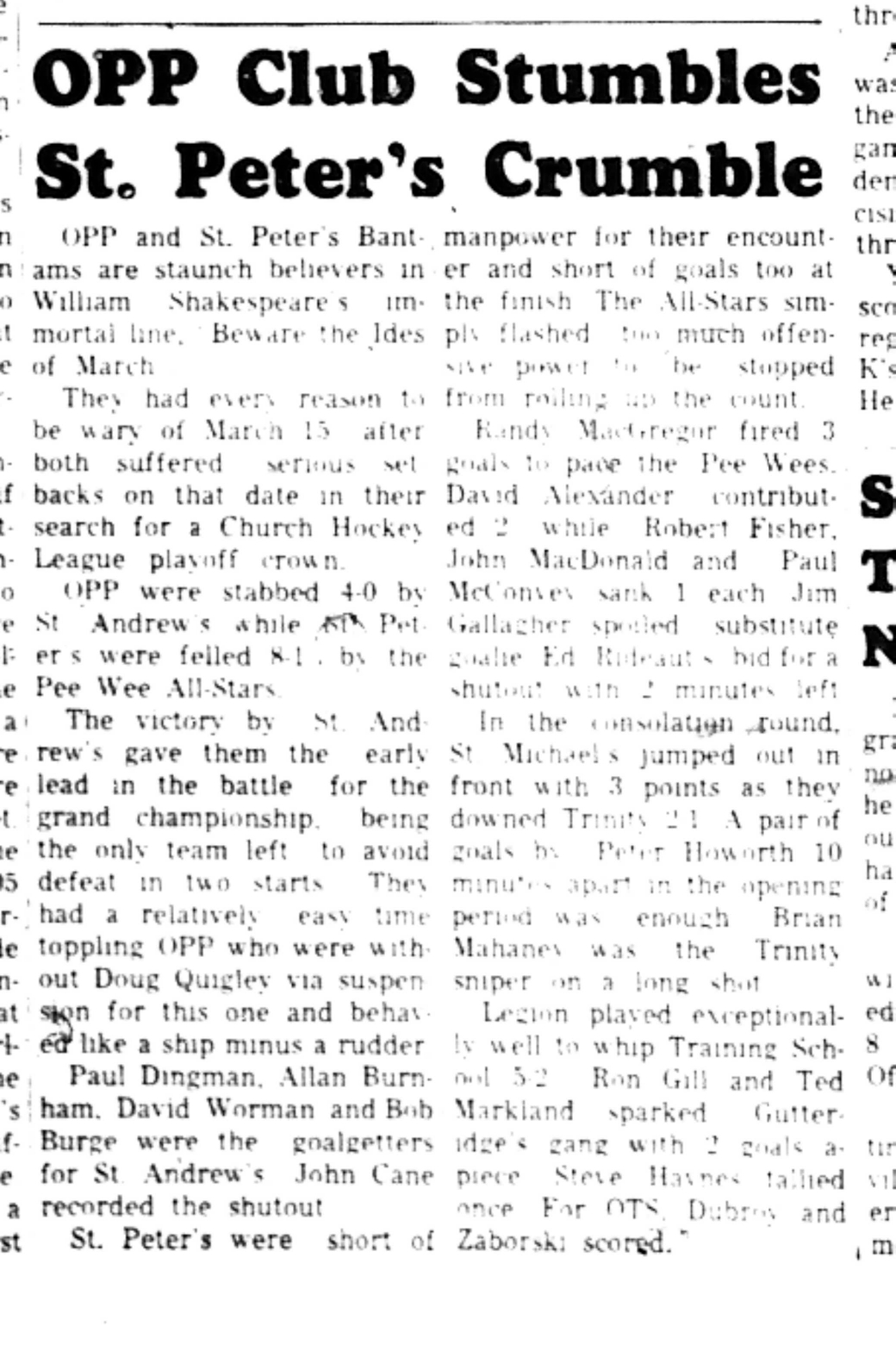 1966-03-23 Hockey -Boys -CCHL-OPP vs St Peters