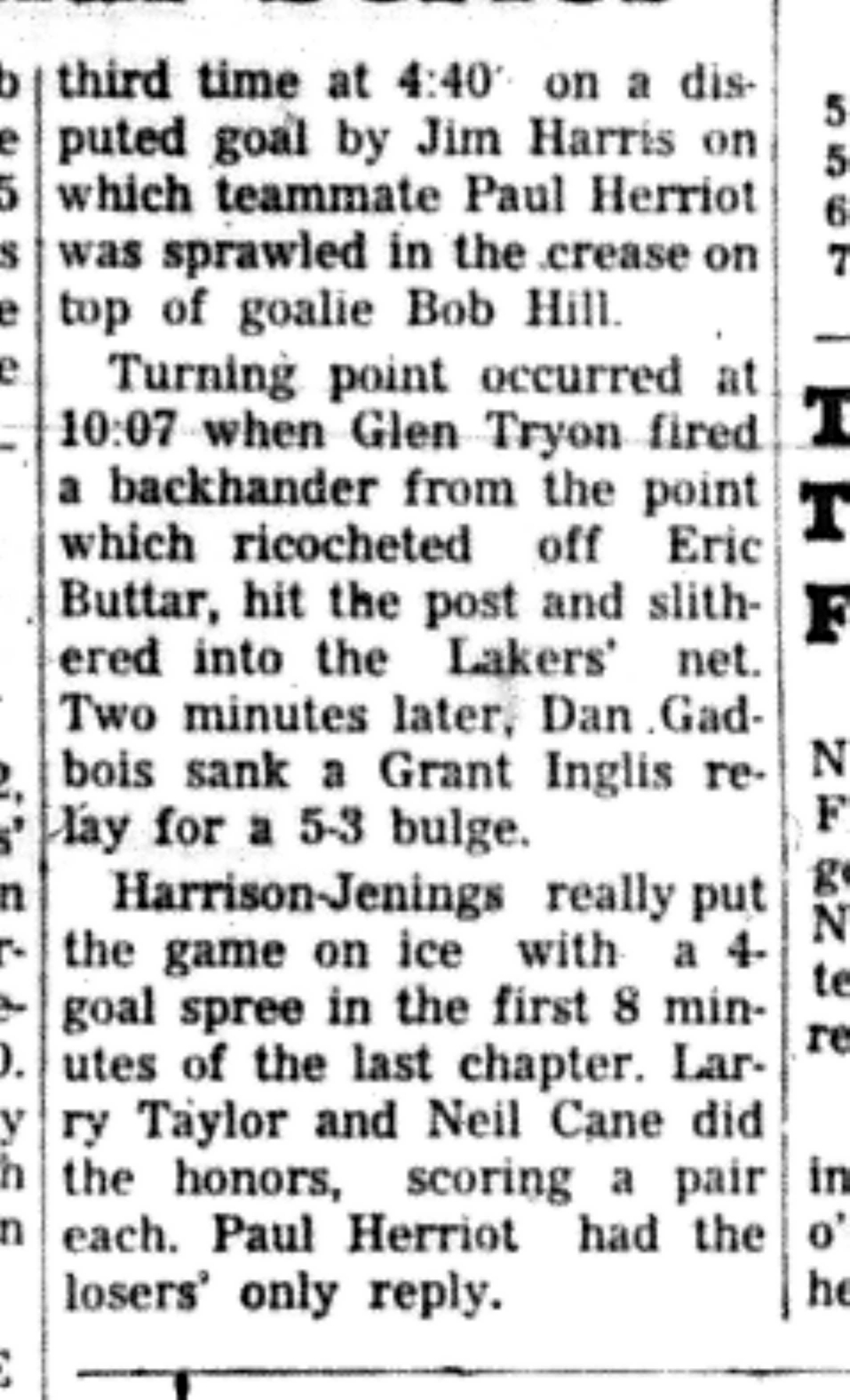 1966-03-30 Hockey -Men -CMHL-Harrison Jennings vs Gores Landing-D
