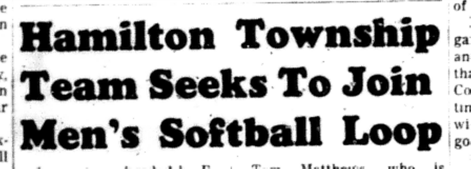 1966-03-30 Softball -Men -Hamilton Township Seeking Cobourg Loop-A