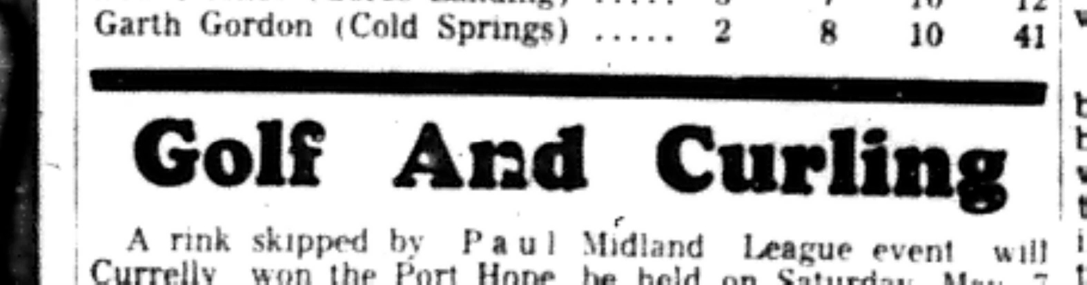 1966-04-12 Curling -Mixed -Cobourg Bonspiel Results