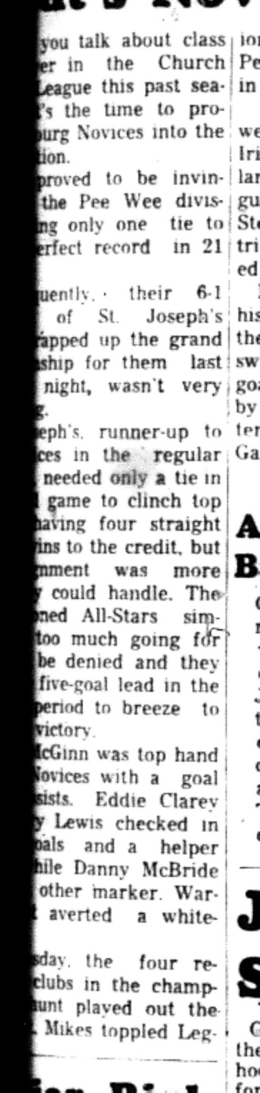 1966-04-20 Hockey -Boys -CCHL-All Stars vs St Josephs-B