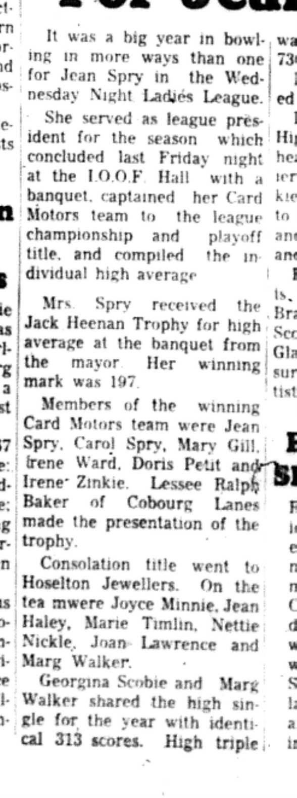 1966-04-27 Bowling -Ladies -Wednesday Ladies Star Bowler-B