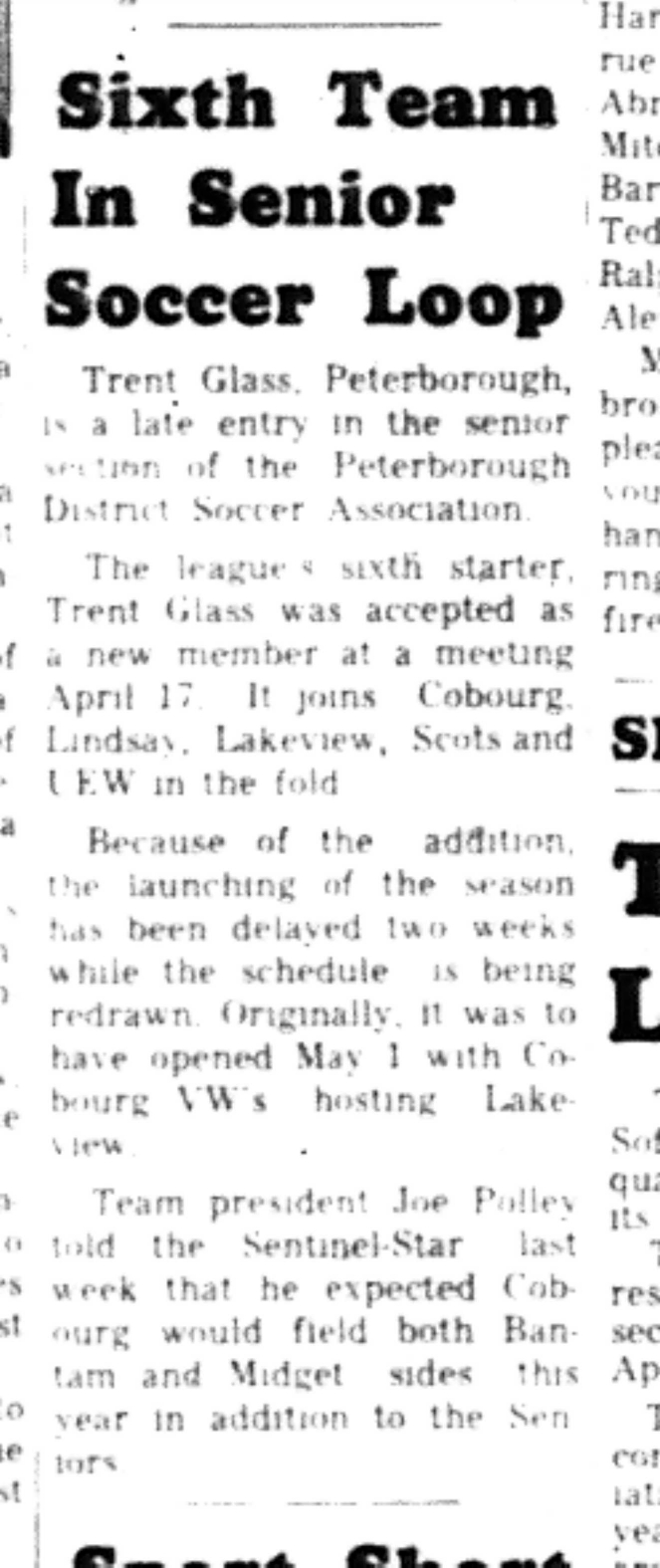 1966-04-27 Soccer -Boys -6 Teams In Senior Soccer Loop