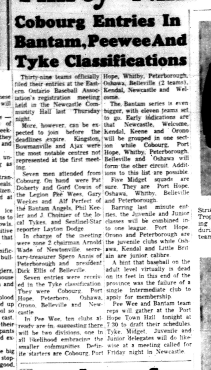 1966-05-04 Baseball -Boys -Cobourg Has Entries In All Ages