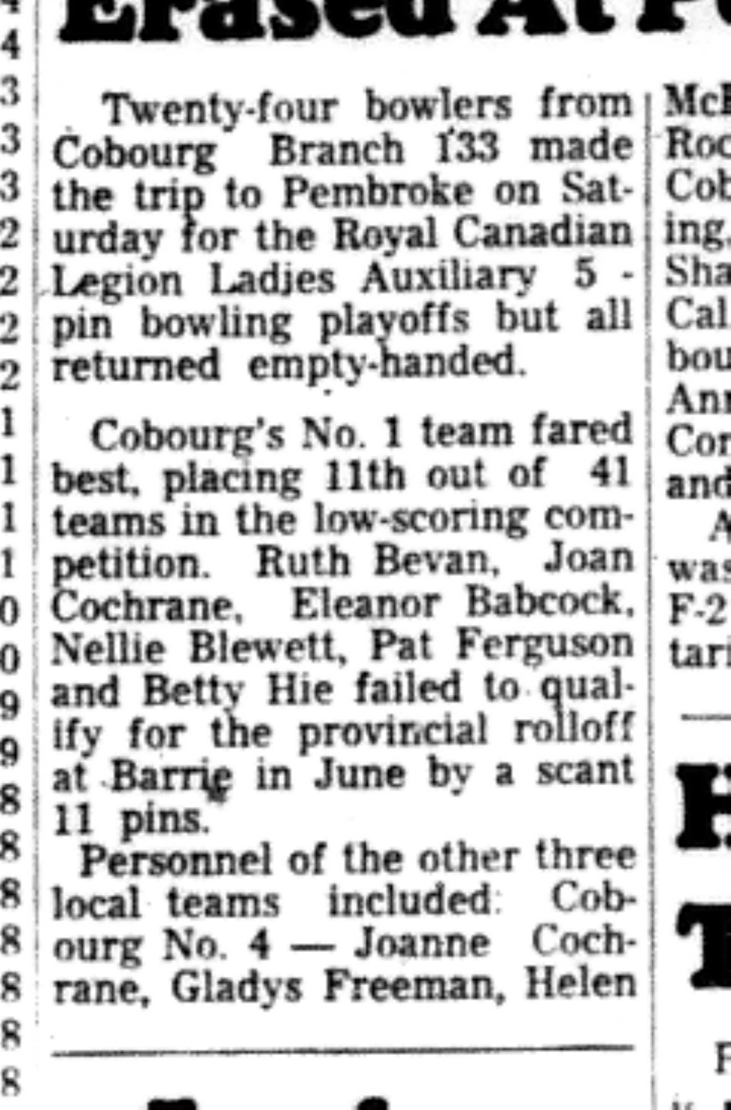 1966-05-04 Bowling -Ladies -Cobourg Loses In Pembroke-B