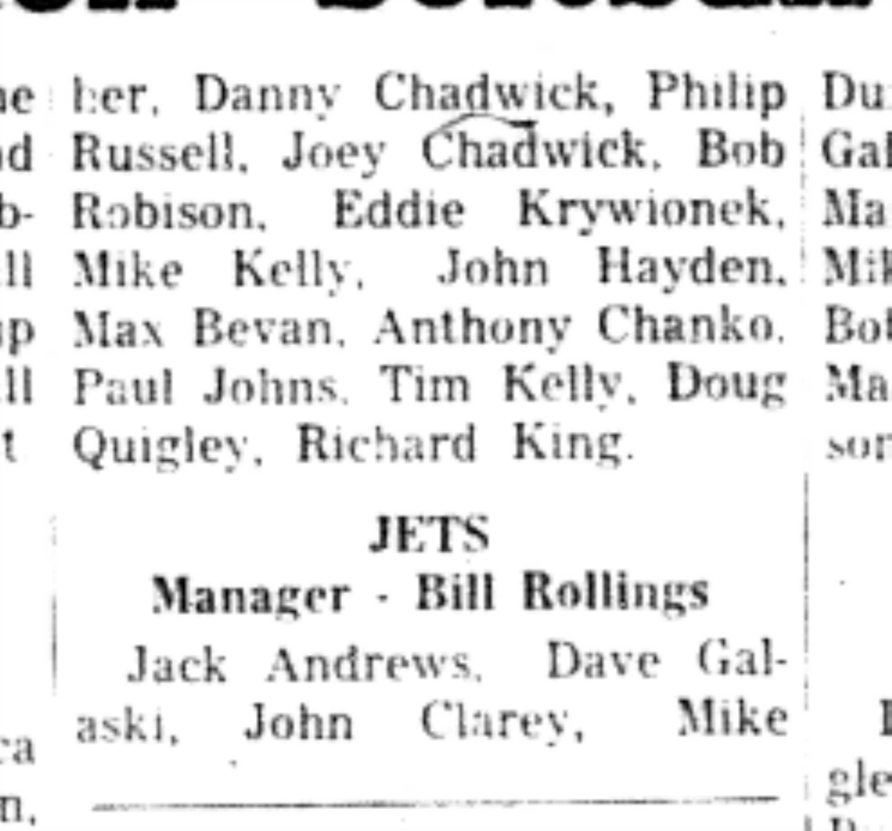 1966-05-11 Softball -Boys -Legion Softball Rosters-C