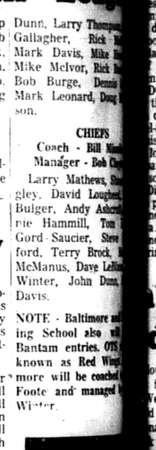 1966-05-11 Softball -Boys -Legion Softball Rosters-D