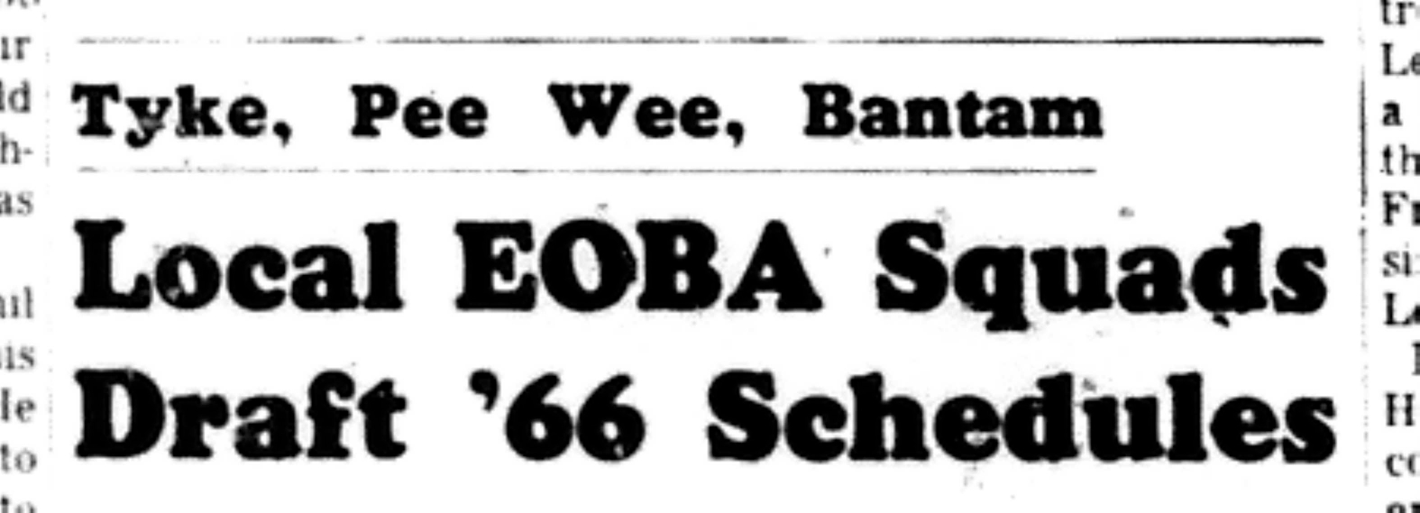 1966-05-18 Baseball -Boys -Cobourg EOBA Schedule-A