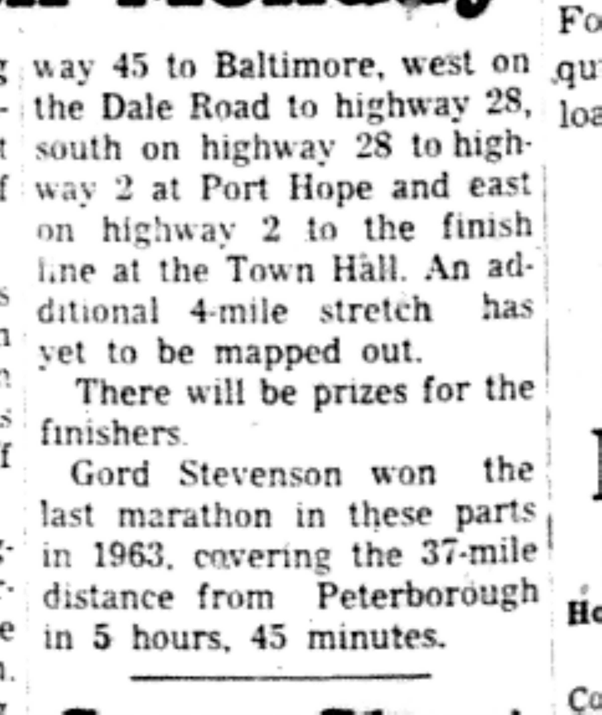 1966-05-18 Track & Field -Mixed -Cobourg Marathon Results-C
