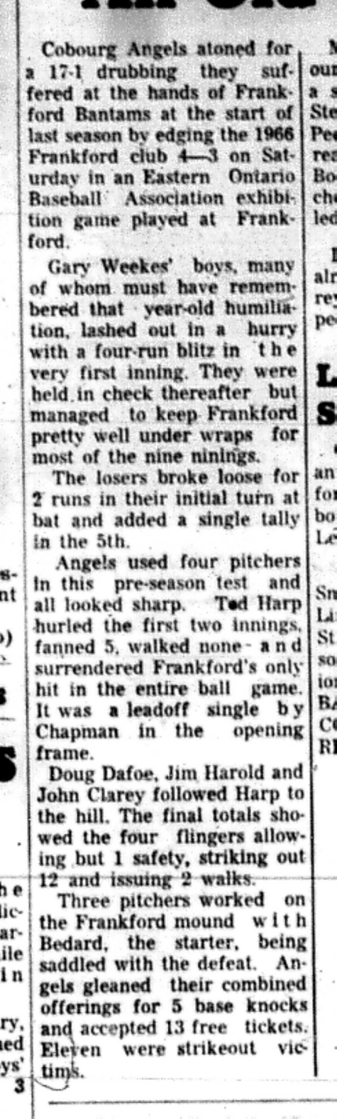 1966-05-25 Baseball -Boys -Cobourg Angels at Frankford-B