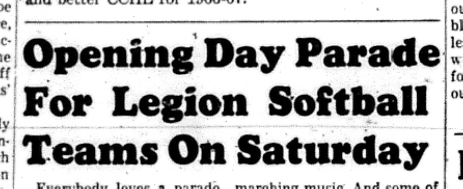 1966-05-25 Softball -Boys -Legion Softball Opening Day Parade-A