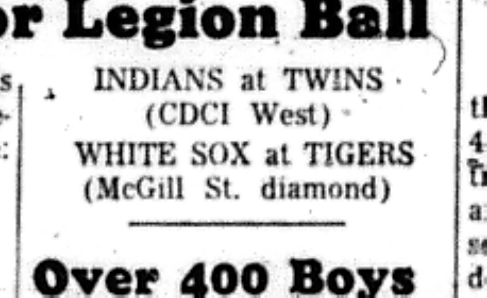 1966-06-01 Softball -Boys -CMSL Schedule-C