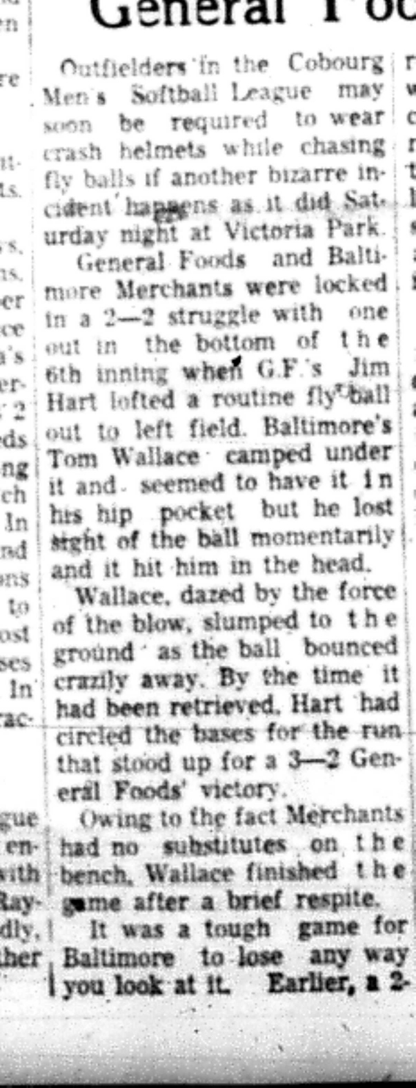 1966-06-01 Softball -Men -General Foods vs Baltimore-B