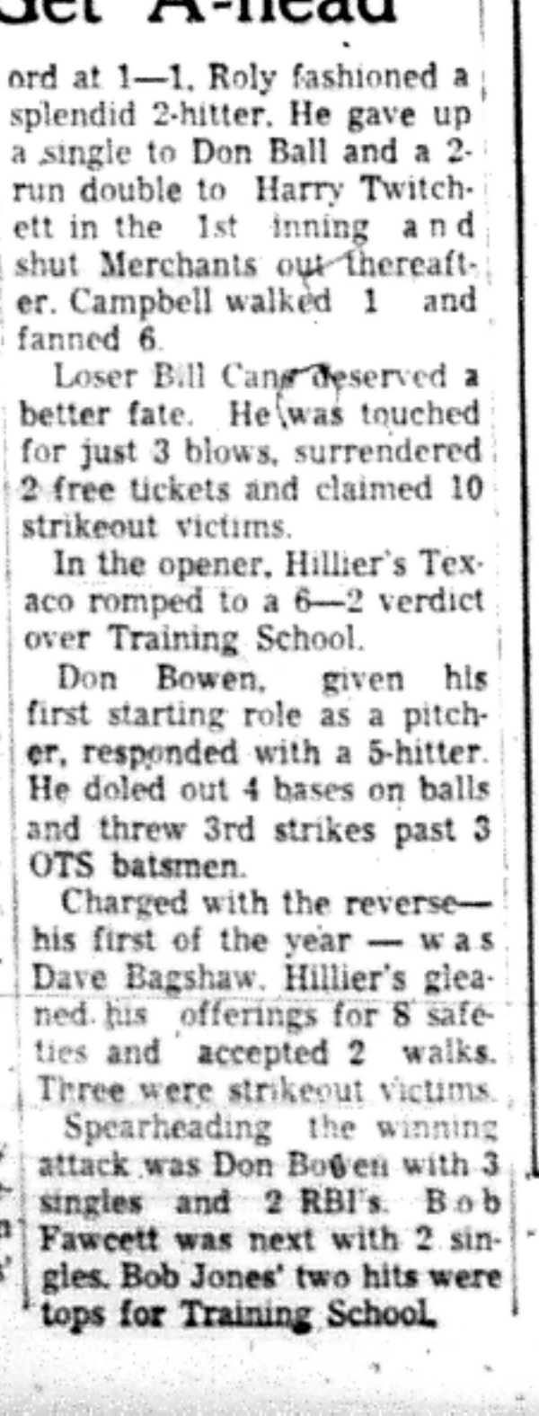 1966-06-01 Softball -Men -General Foods vs Baltimore-D