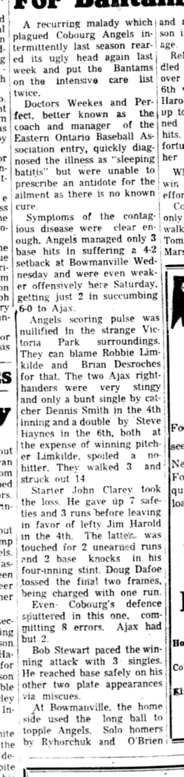 1966-06-07 Baseball -Boys -Cobourg vs Bowmanville-B