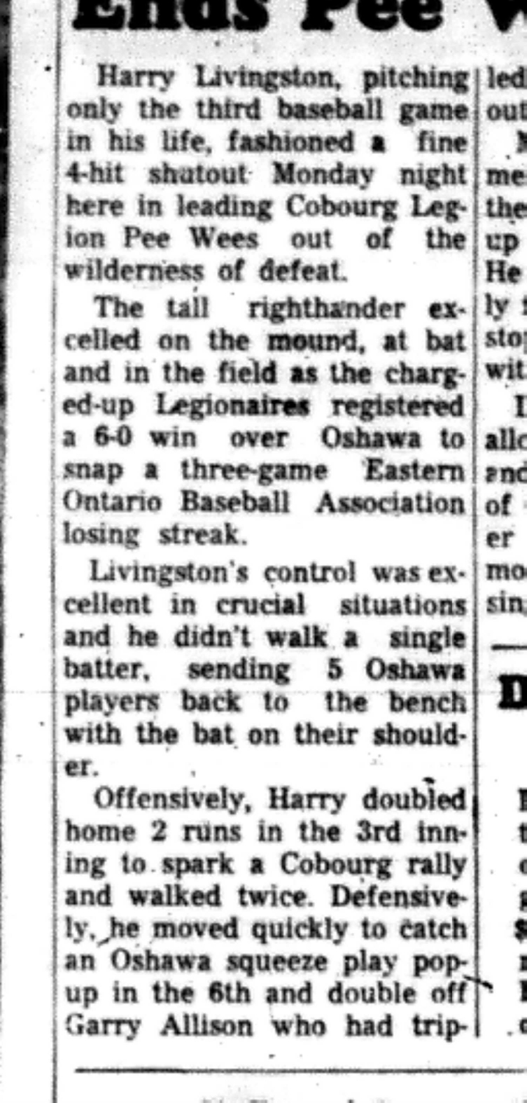 1966-06-07 Baseball -Boys -Cobourg vs Oshawa-B