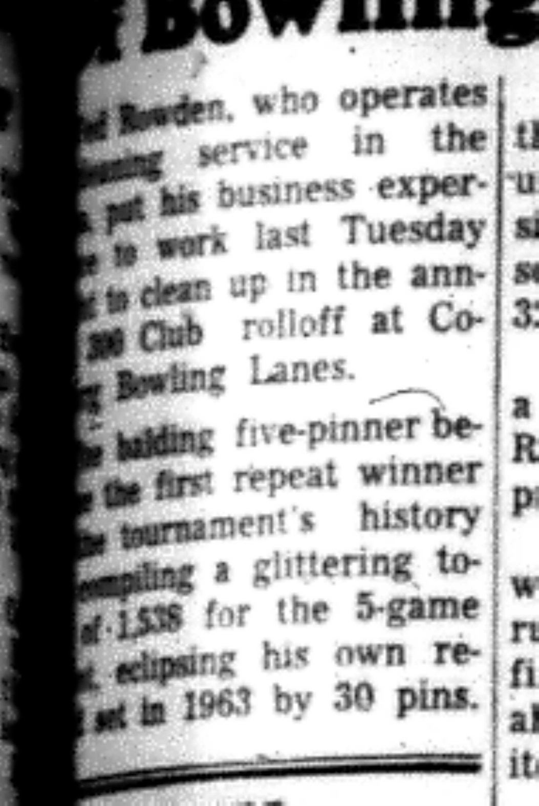 1966-06-07 Bowling -Ladies -Cobourg Tournament Champ-B