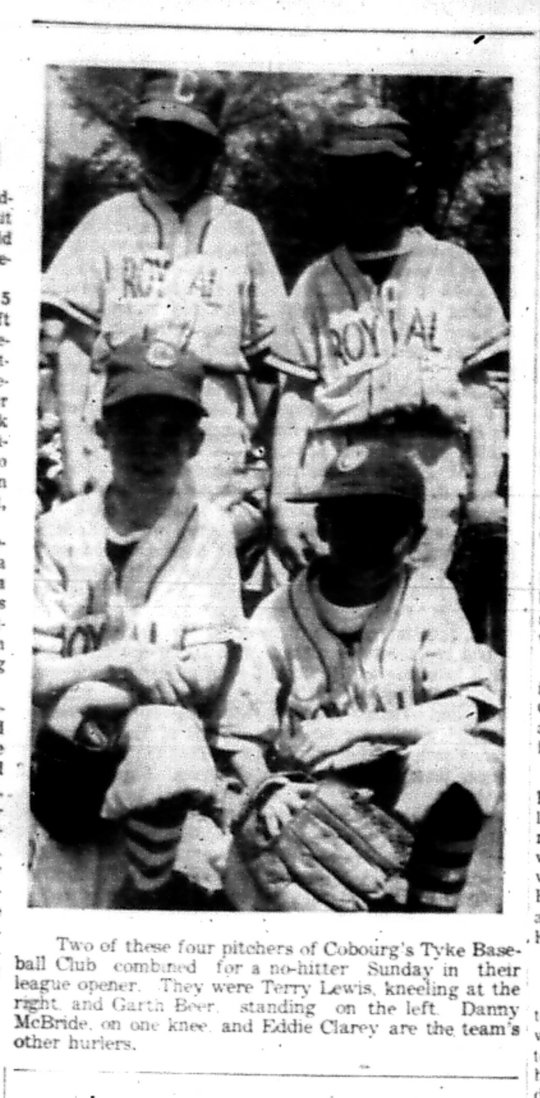 1966-06-15 Baseball -Boys -Cobourg Tyke no Hitter