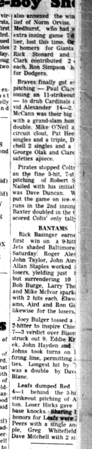 1966-06-15 Softball -Boys -CLMSL-Racoons vs Bears-D