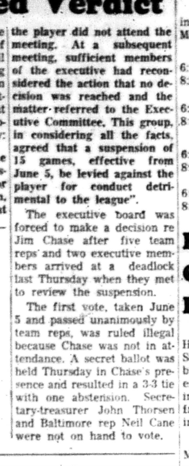 1966-06-15 Softball -Men -CMSL Board Inquiry-C