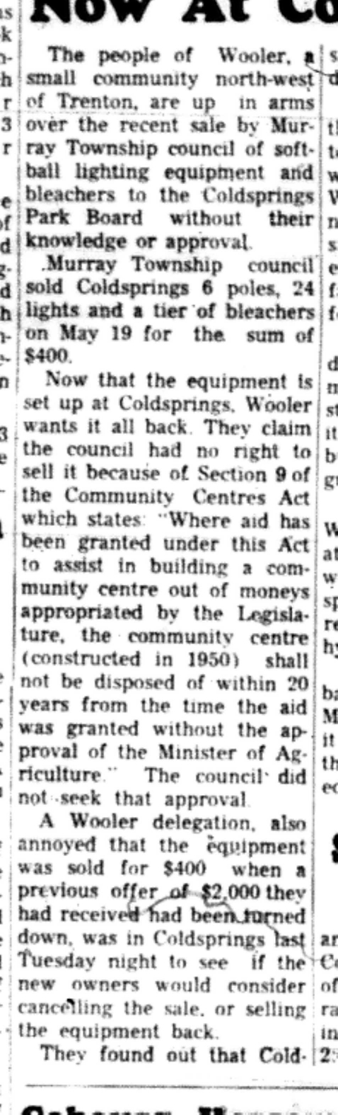 1966-06-15 Softball -Mixed -Wooler Sells Lights-B