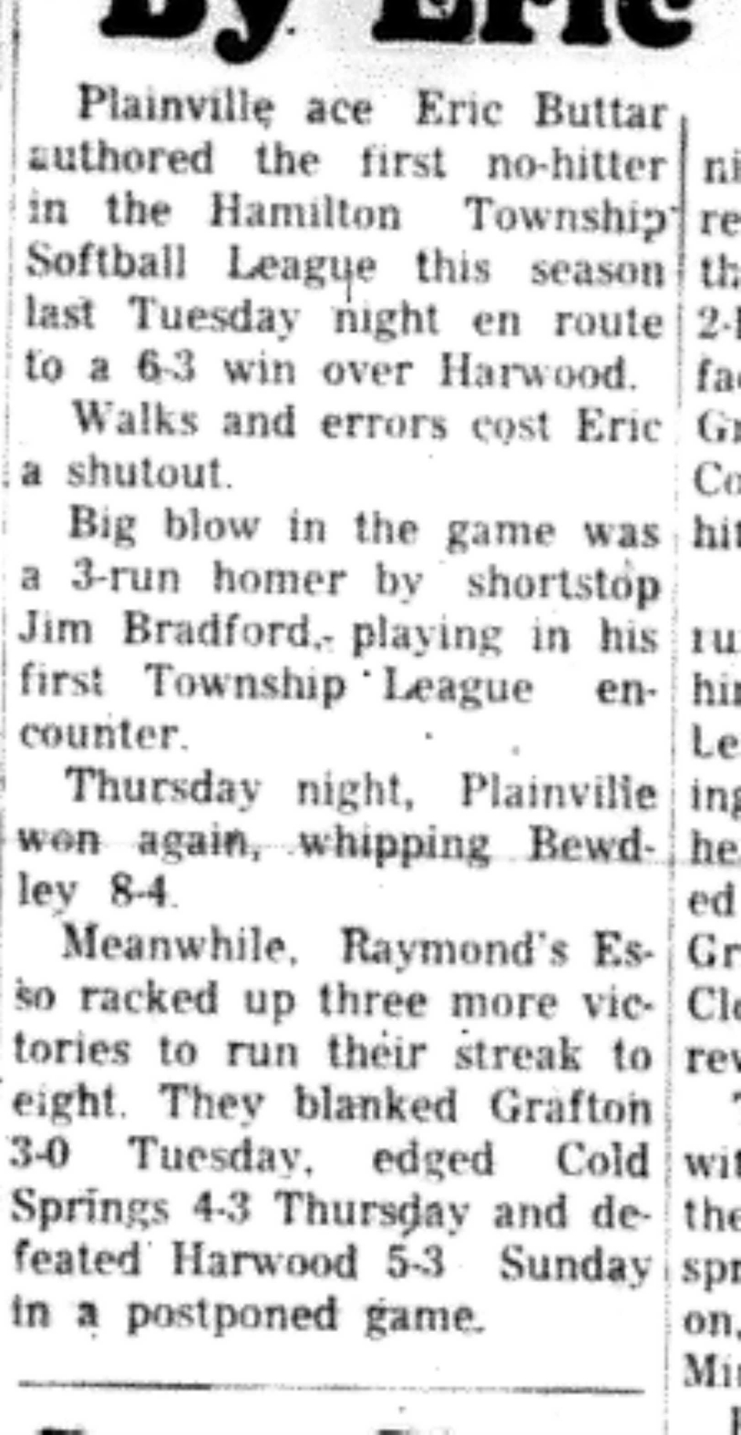 1966-06-22 Softball -Men -HTSL-Plainville vs Harwood-B