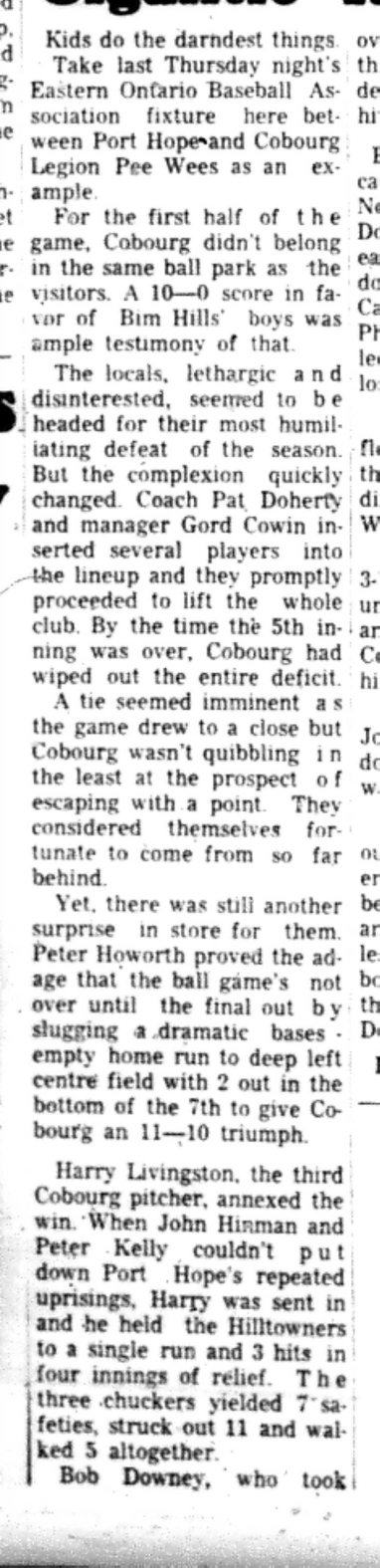 1966-06-29 Baseball -Boys -Cobourg vs Port Hope-B