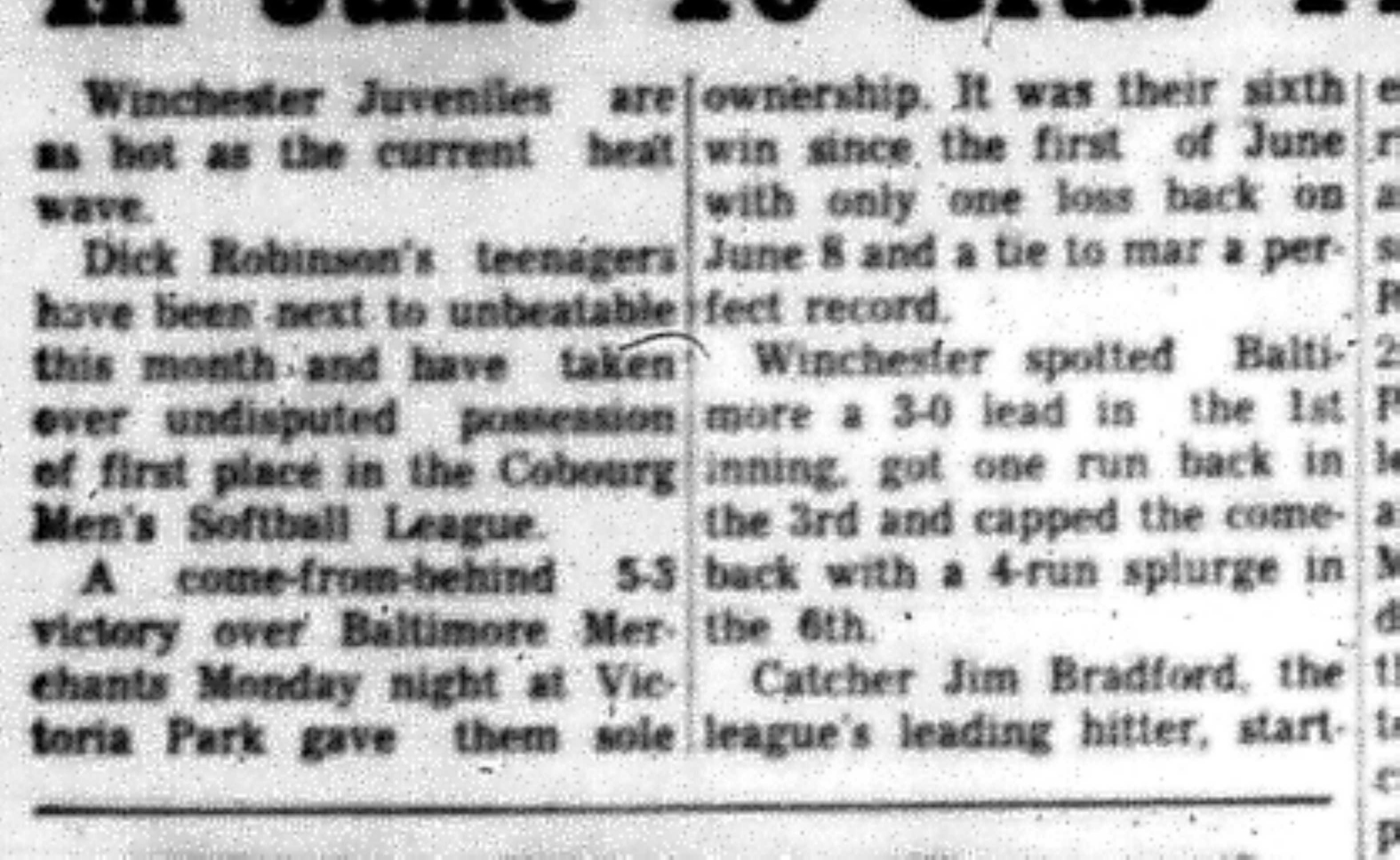1966-06-29 Softball -Men -CMSL-Winchester vs Baltimore-B