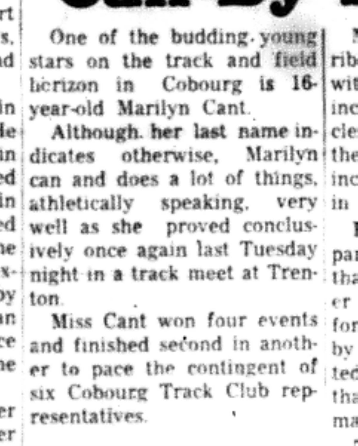 1966-06-29 Track & Field -Girls -Cobourg Track Star-B