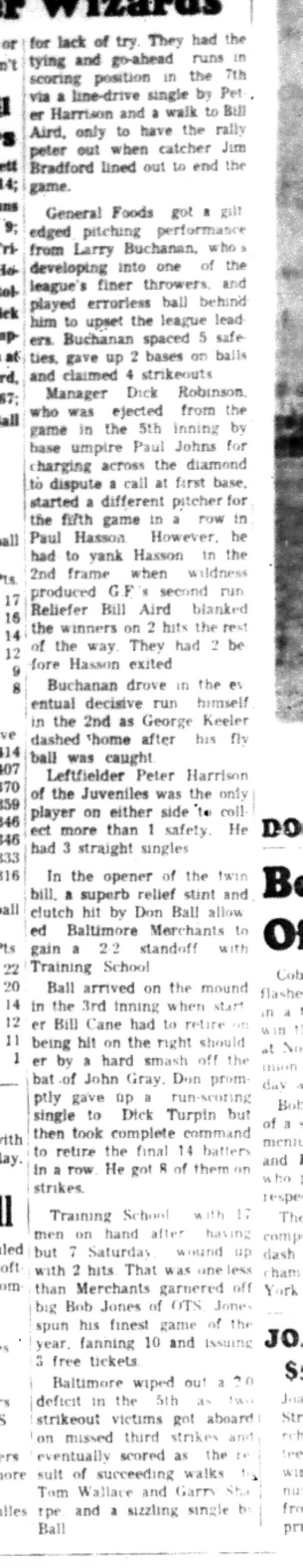 1966-07-06 Softball -Men -CMSL-General Foods vs Winchester-D