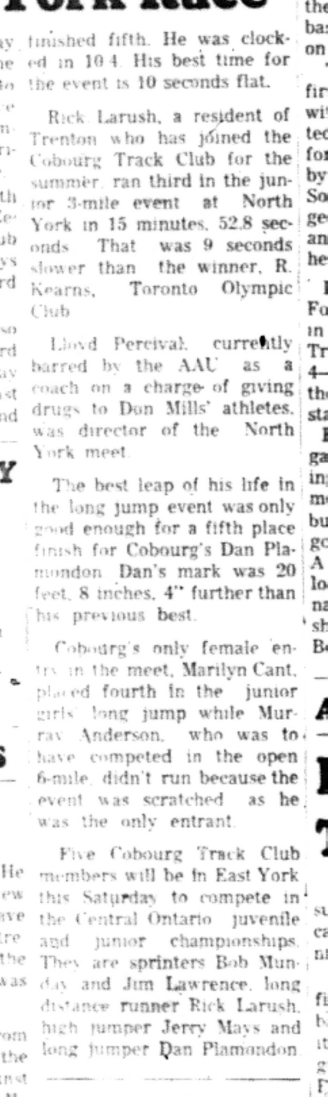 1966-07-06 Track & Field -Boys -Cobourg Sprinter Wins In North York-D