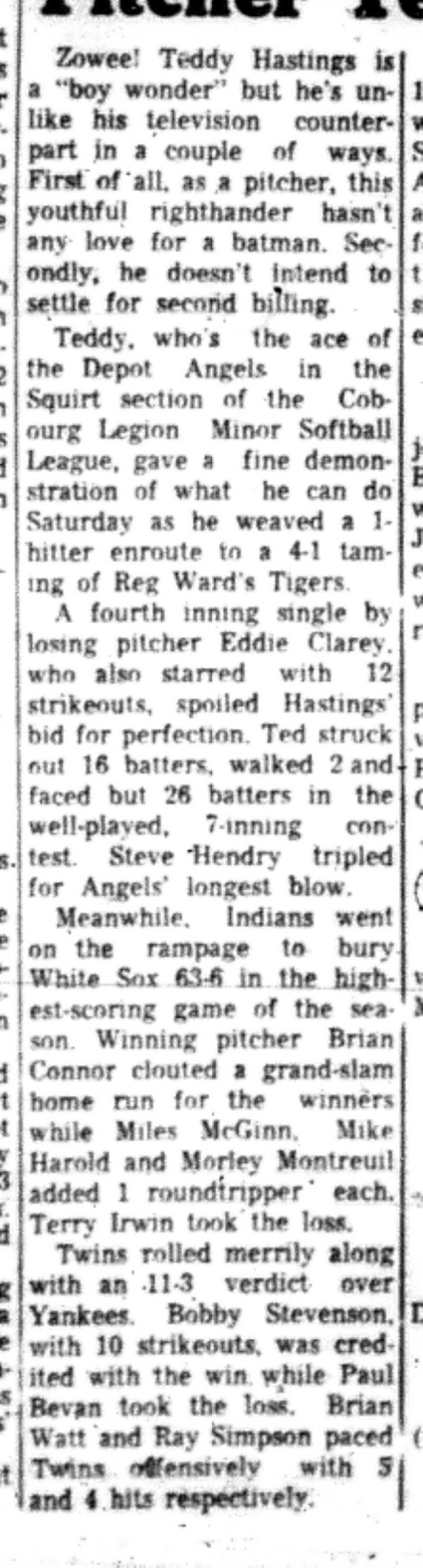 1966-07-13 Softball -Boys -Cobourg vs Hastings-B