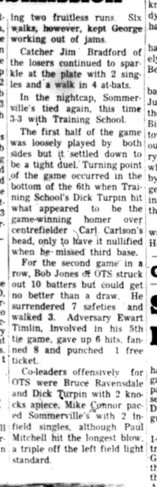 1966-07-13 Softball -Men -CMSL-Hilliers vs Winchester-C