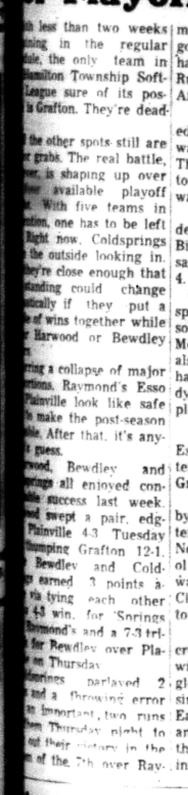 1966-07-13 Softball -Men -HTSL-Harwood vs Coldprings-B