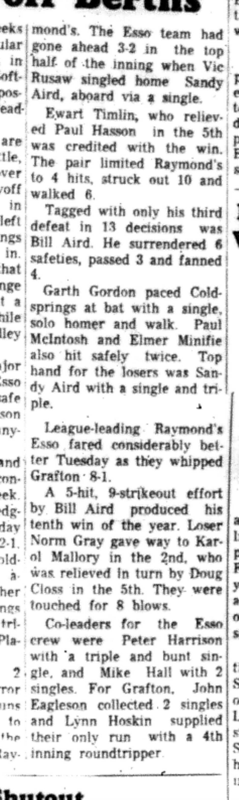 1966-07-13 Softball -Men -HTSL-Harwood vs Coldprings-C